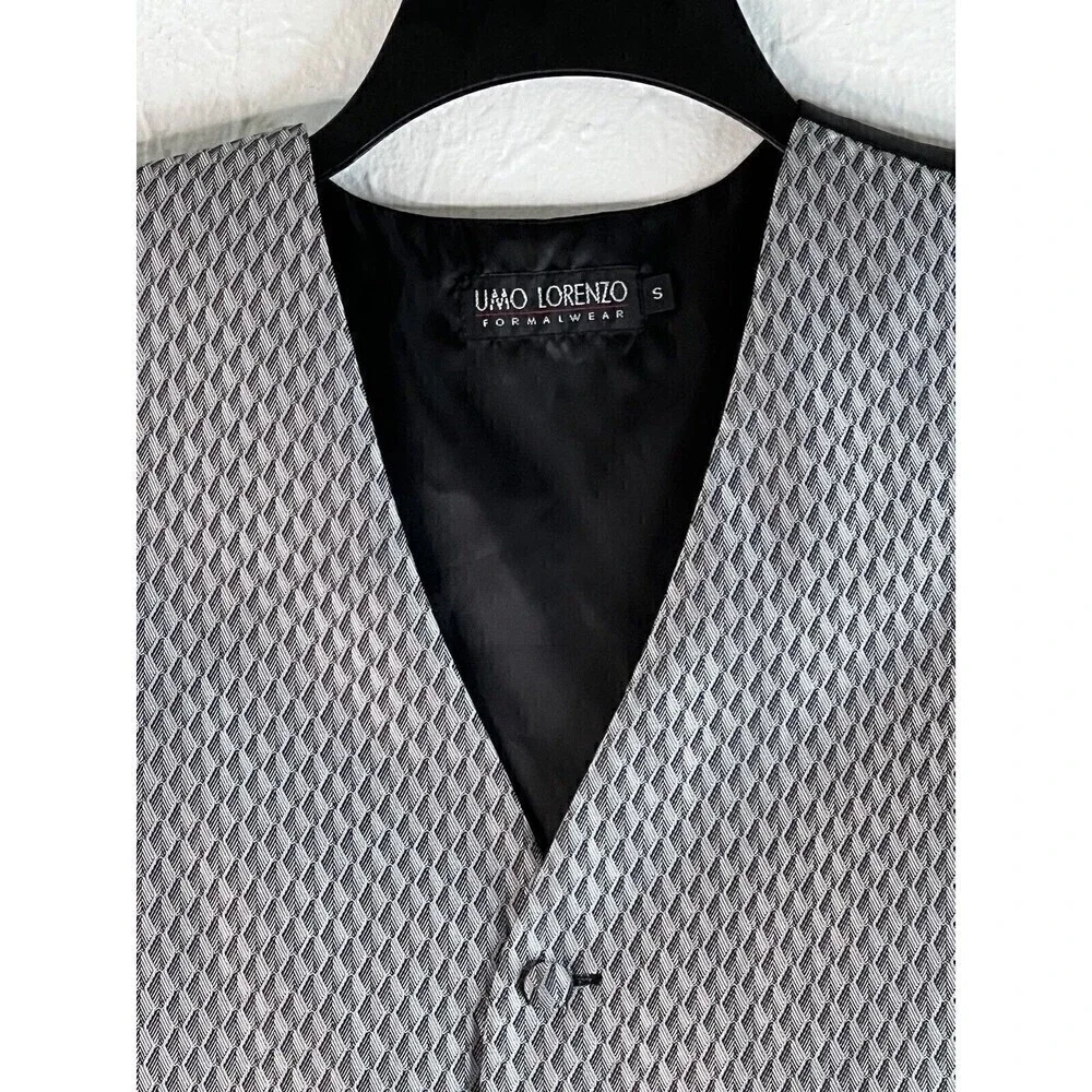Umo Lorenzo Formal Wear Vest Silver Gray Black Size Small New without Tags